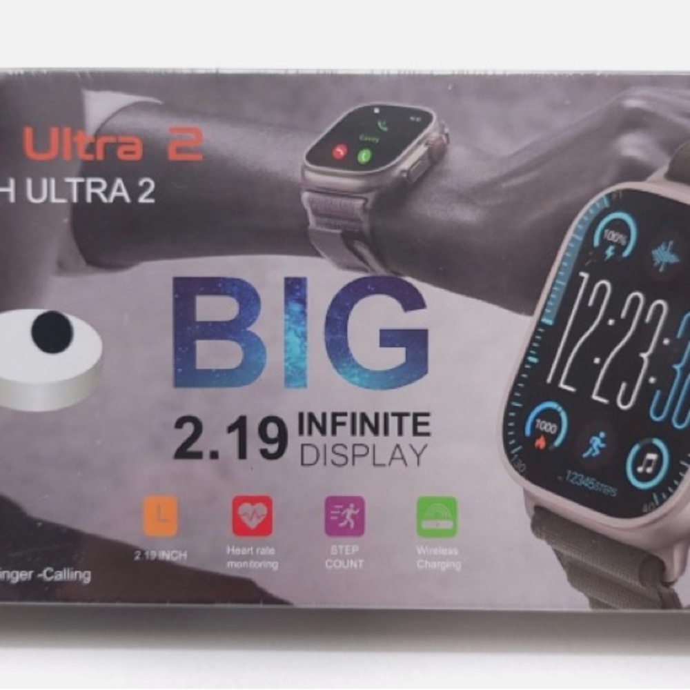 Blue Ultra 2 Smartwatch with 2.19 Infinite Display and Fitness Metrics